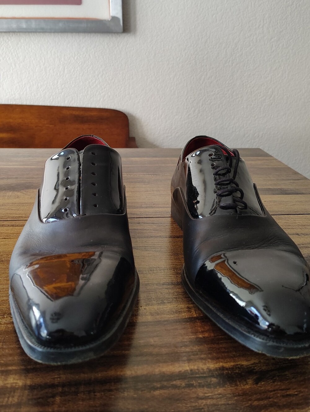 Magnanni Mens Show Cesar Patent Oxford Black Dress Shoe 11.5